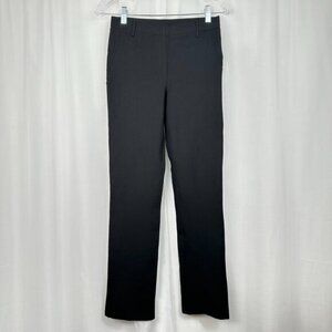 Quince‎ Womens Ultra Stretch Ponte Straight Leg Pants Petite XSP Black 28 Inseam